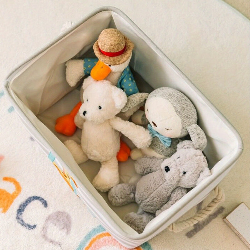 Toy and Clothes Basket – Design with Cartoon Lion and Giraffe