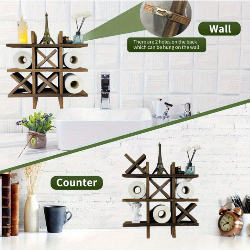 Rustykalny Drewniany Uchwyt na Papier Toaletowy – Zainspirowany rzemieślniczą pracą drewnianą