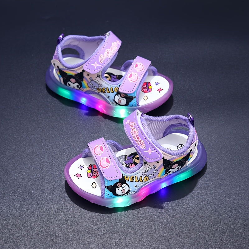 Sanrio Dziewczęce Sandały z Oświetleniem – Kawaii Kreskówkowe Księżniczki Sandały na Lato