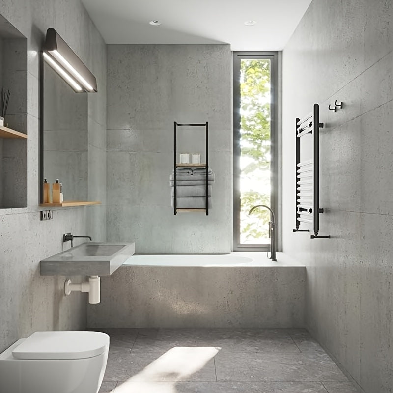 Industrial Towel Rack with Shelves – Elegant and Functional Wall Furniture