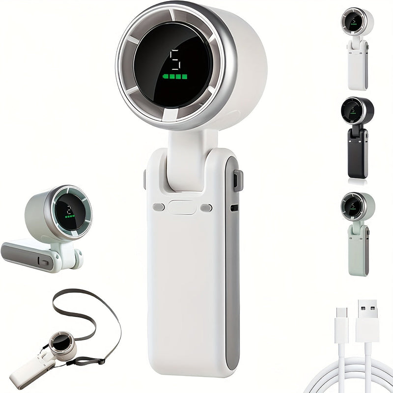 Ventilator Turbo Manual Compact – 3-în-1 Încărcabil USB cu 5 Viteze