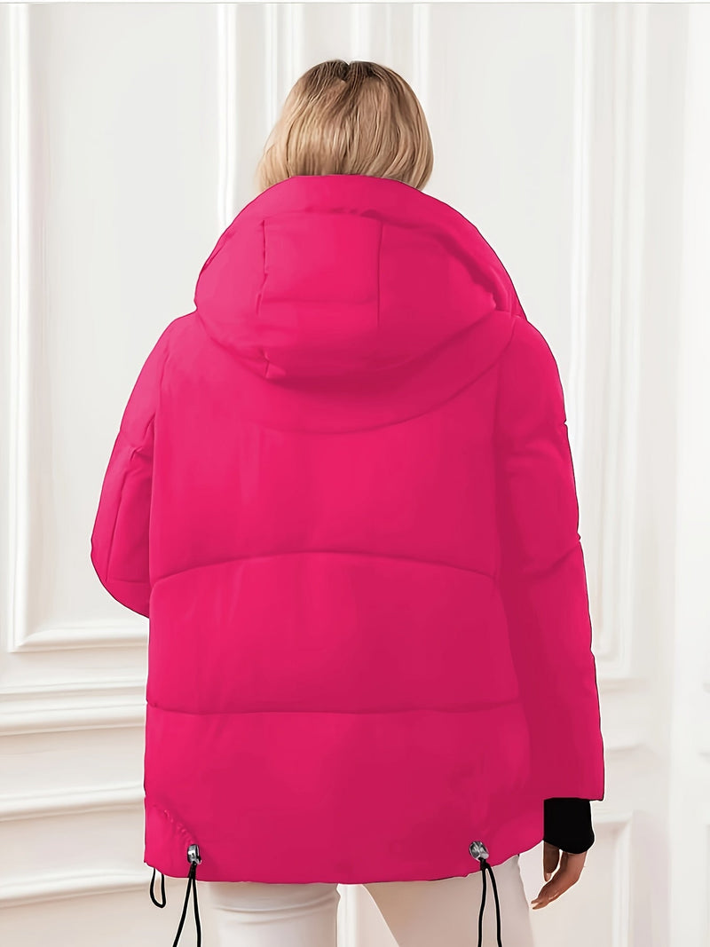 Nowoczesna Zimowa Kurtka z Regulowanym Kapturem i Talią – Pikowane Wykonanie dla Maksymalnego Ciepła i Komfortu