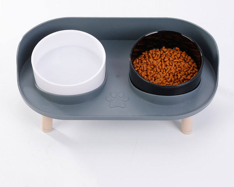 Elevated Double Bowl for Pets – Comfortable and Healthy Feeding for Cats and Dogs