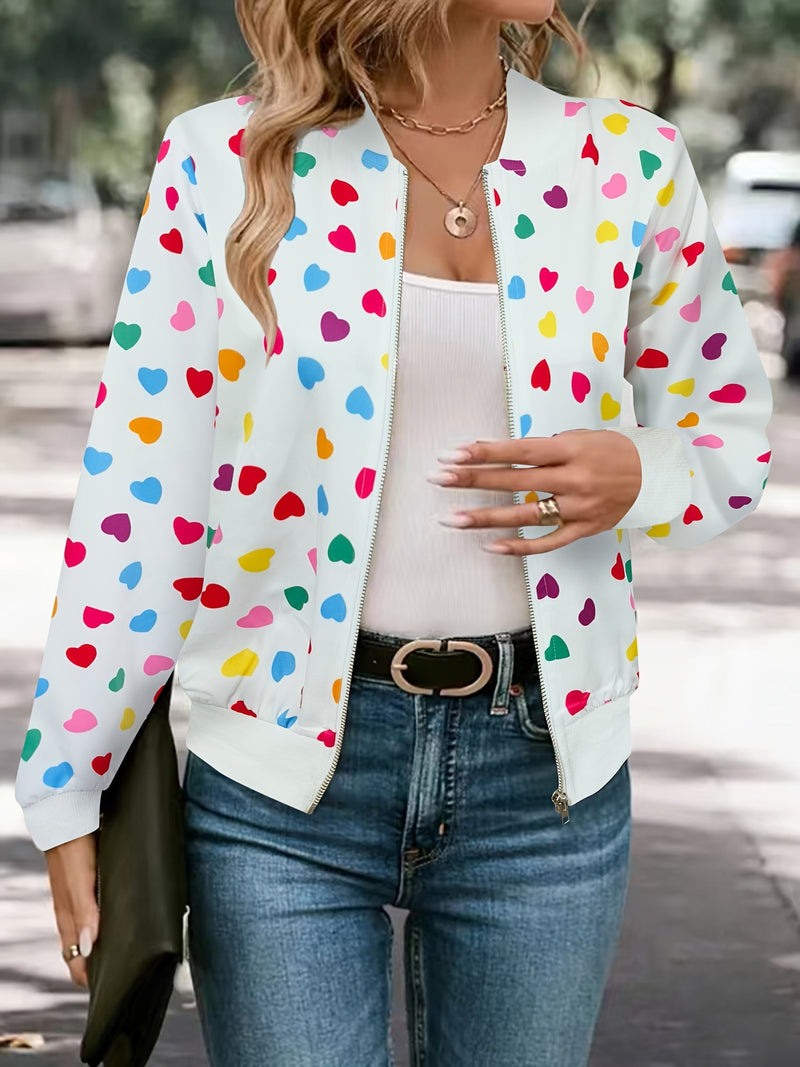 Cheerful Bomber Jacket – Stylish and Comfortable Zip-Up Jacket for Spring and Autumn