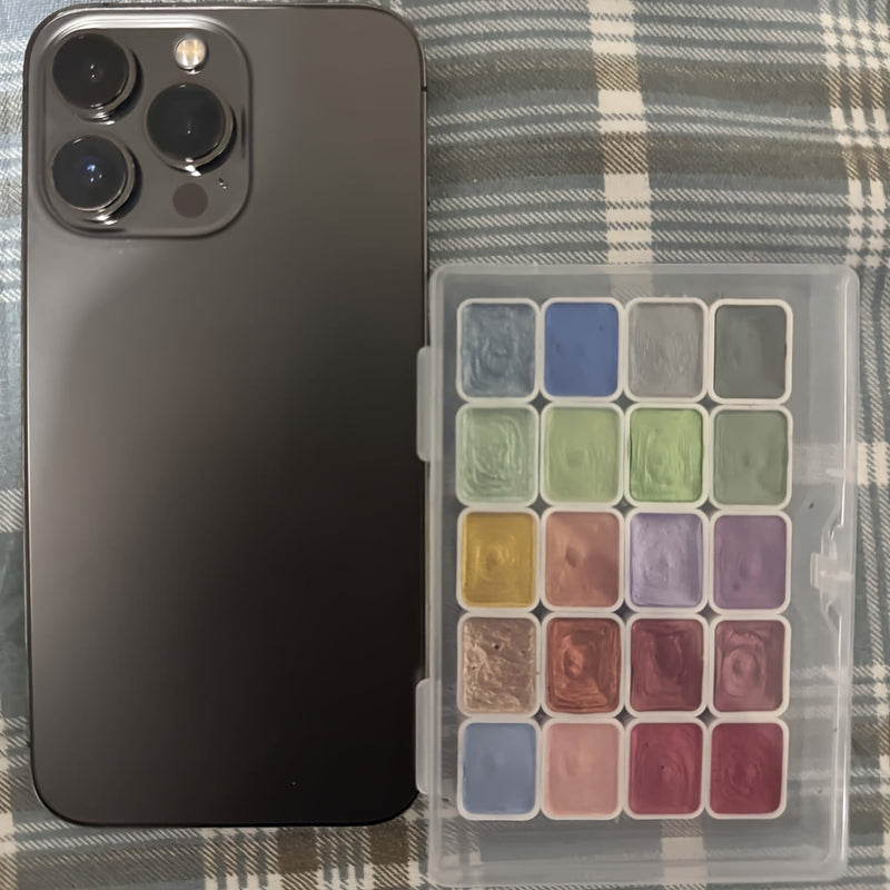 Zestaw farb akwarelowych Pearl – 20 kolorów w stałej formie do malarstwa i kaligrafii