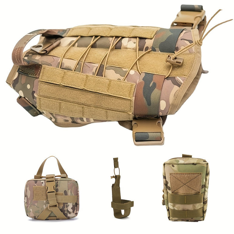 Tactical Harness for Dog with Pockets – Durable Nylon Harness for Training and Adventures
