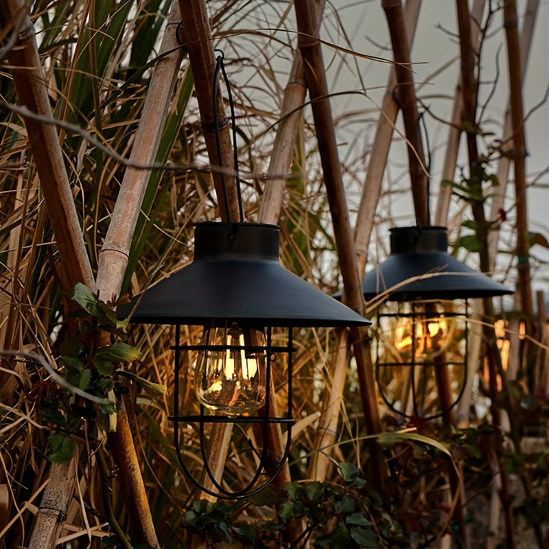 Zestaw 2 Solarnych Retro Latarni – Vintage Lampy Wiszące do Ogrodu i Balkonu