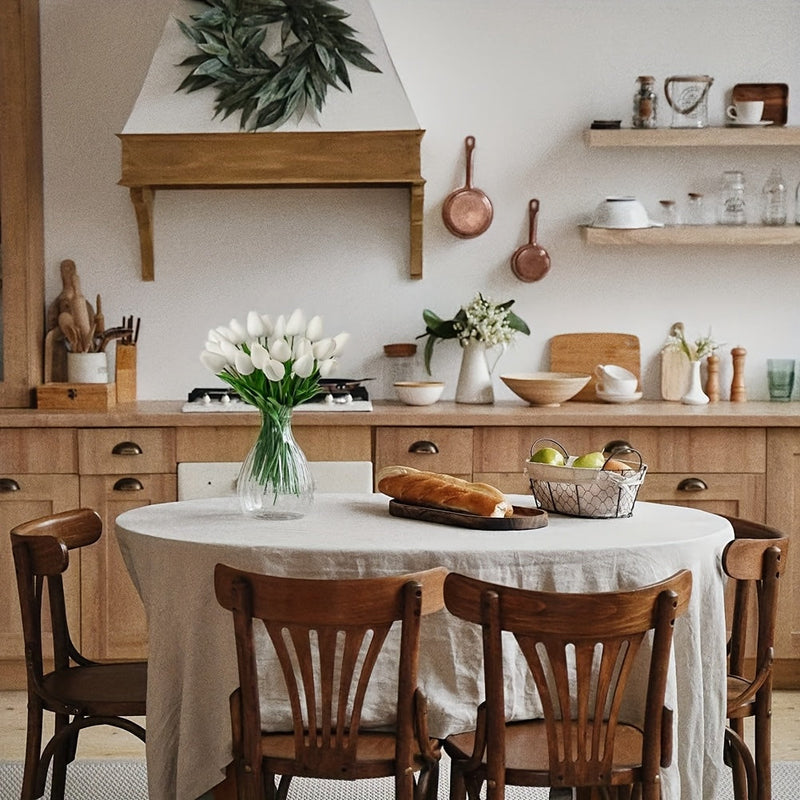 Set of 10 Artificial White Tulips – Ideal for Weddings, Photography, and Interior Decoration