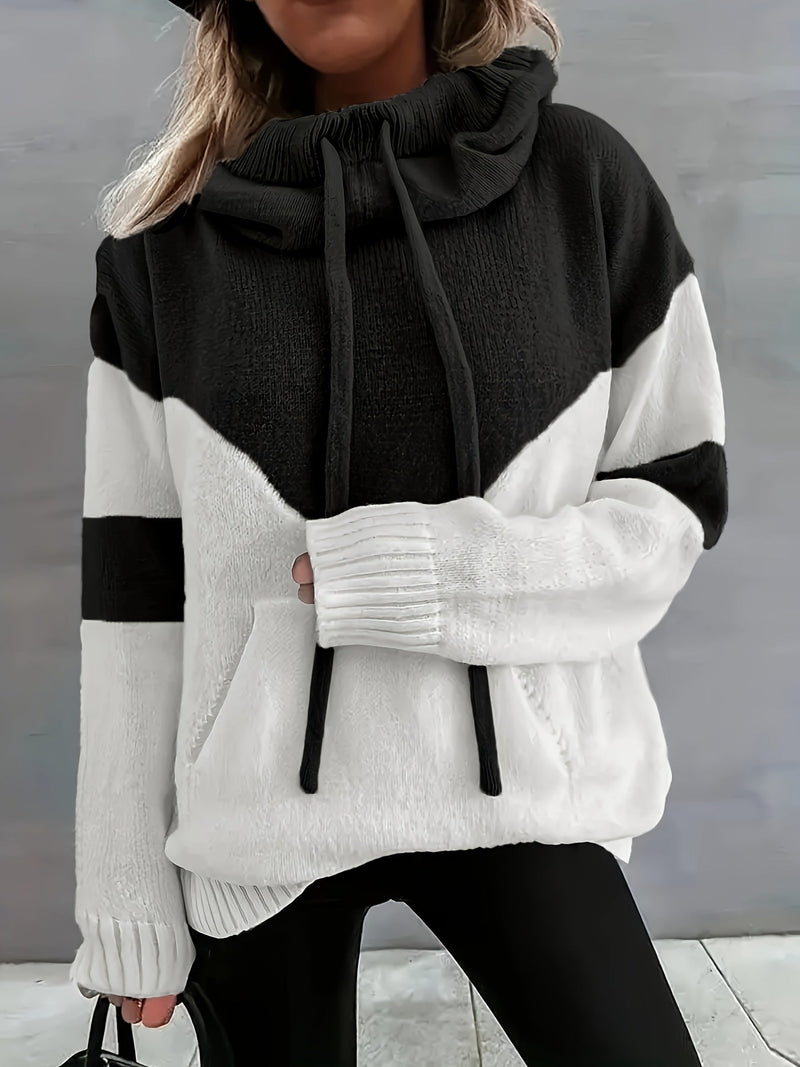 Ava Color Block Hoodie Sweter - Stylowy i Wygodny dla Kobiet