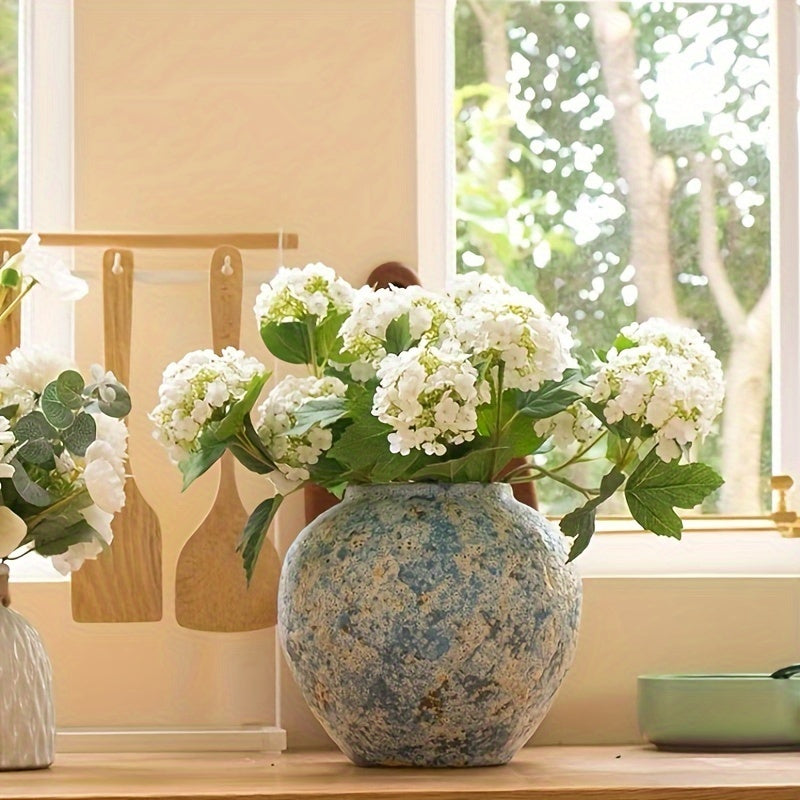 Unikalny Vintage Ceramiczny Wazon – Ręcznie Wykonany Niebieski Kamionka dla Autentycznego Wyglądu