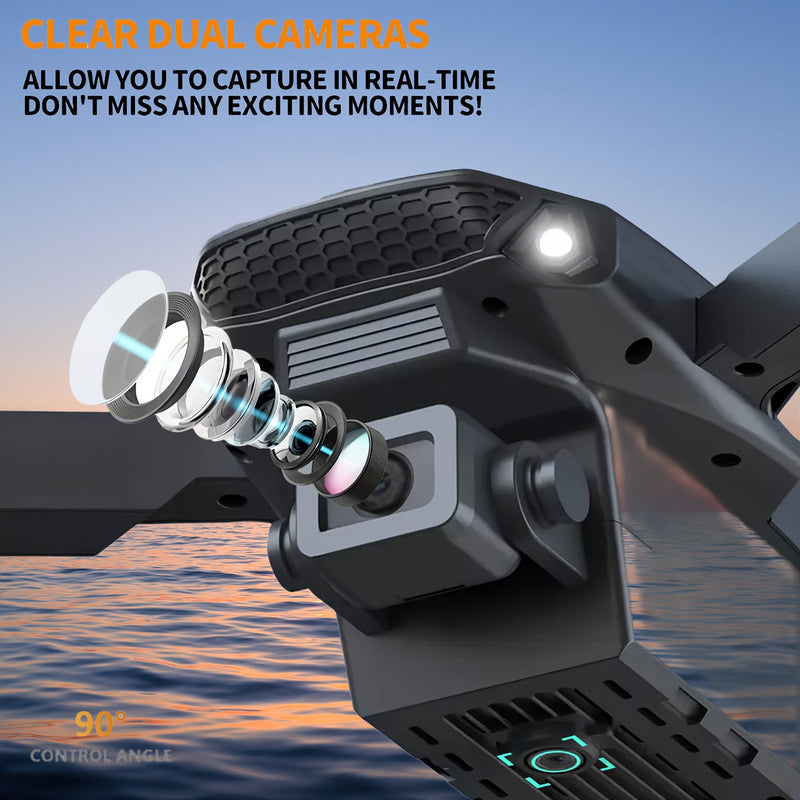 Dron E88 cu Cameră Dublă – Quadcopter Pliabil cu Menținere a Altitudinii