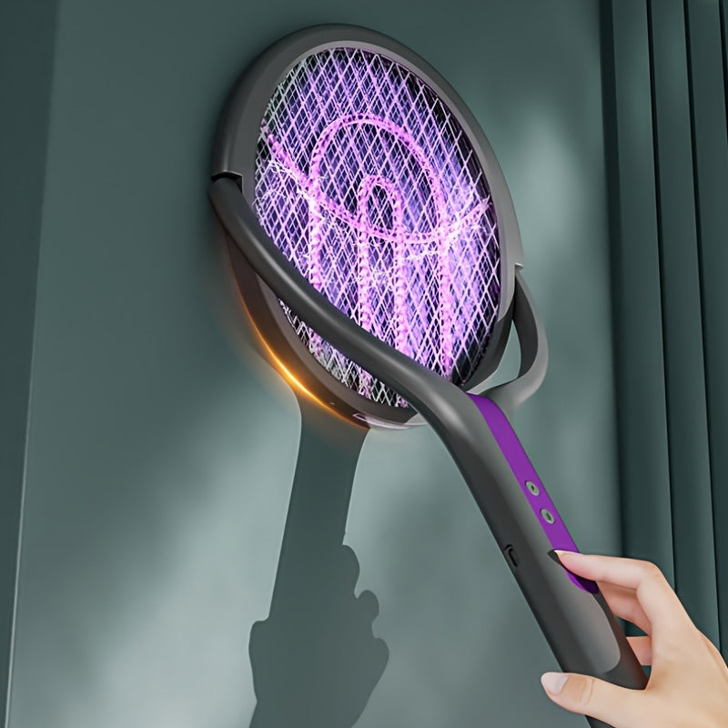 Składany Elektryczny Zapper na Komary – Ładowany z Wysuwanym Trzonkiem