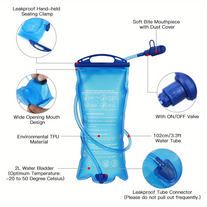 HydroPack Lekki Plecak Hydratacyjny - 2L Zbiornik Wody do Biegania, Jazdy na Rowerze i Wędrówek