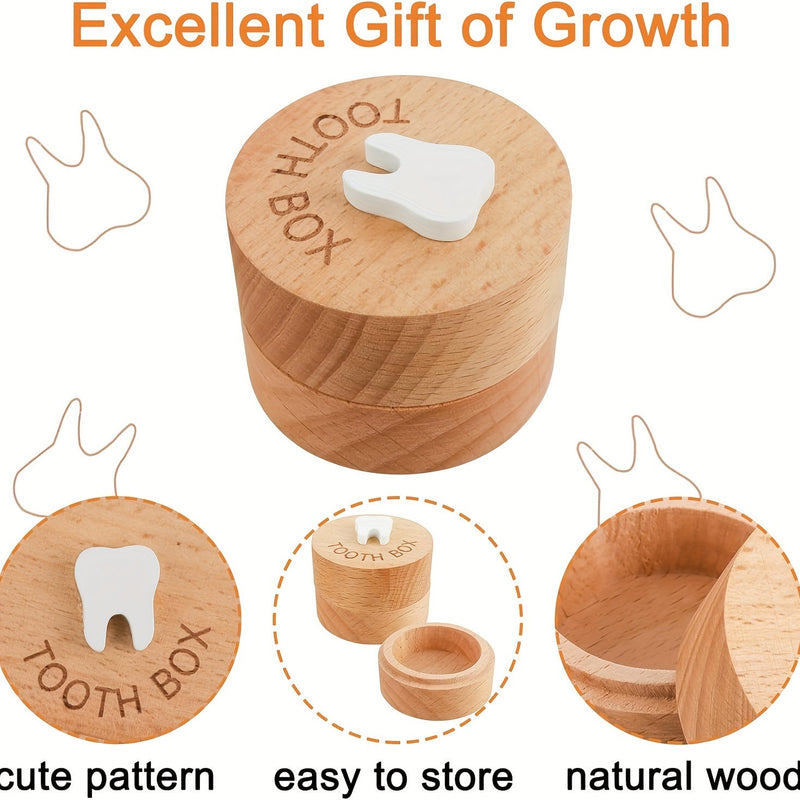 Cutie pentru dinți de zână pentru copii - Cutie din lemn pentru dinți ca suvenir și amintire