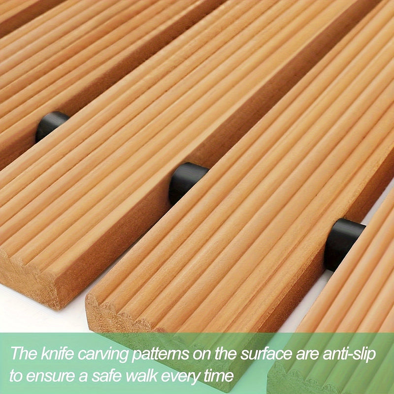 Rolowana Drewniana Mata Ogrodowa – Trwała Mata na Zewnątrz z Ochroną Antypoślizgową