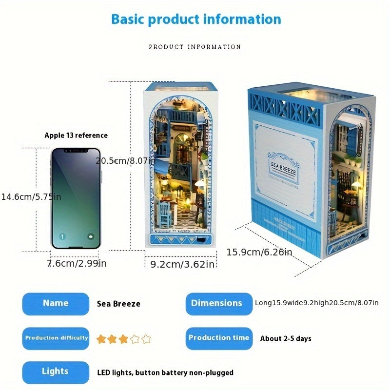 Ręcznie robiona 3D Drewniana Układanka – Miniaturowy Dom inspirowany Morzem