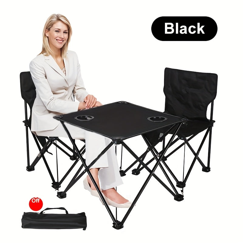 Składany Zestaw Ogrodowy z Stołem i Krzesłami – Przenośny do Kempingu i Grillowania