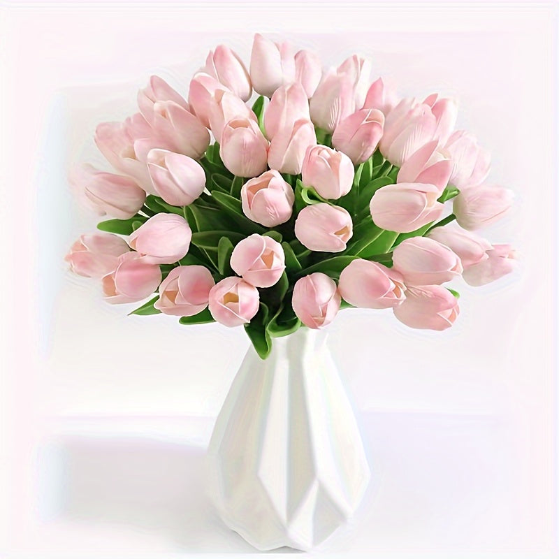 Set of 15 Realistic Artificial Tulips – Perfect for Weddings, Parties, and Interior Decoration