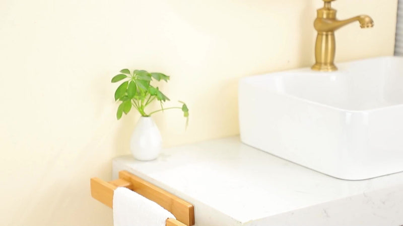 Nowoczesny Drewniany Wieszak na Ręczniki – Eleganckie Montowanie na Ścianie bez Narzędzi