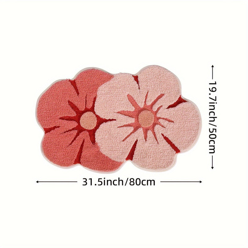 Miękki Dywan Łazienkowy w Kwiaty – Absorbujący i Miły w Dotyku dla Dodatkowego Komfortu
