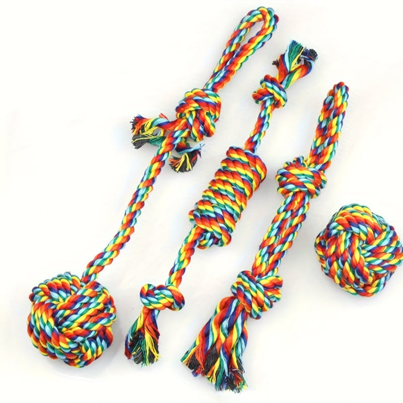 Dog Toy Set - 4 Pieces – Ideal for Chewing, Biting, and Playtime