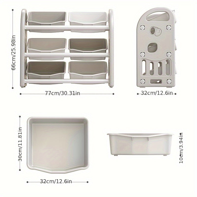 MultiStore Regał do Przechowywania - Przestronny i Solidny Organizer z 6 Pojemnikami