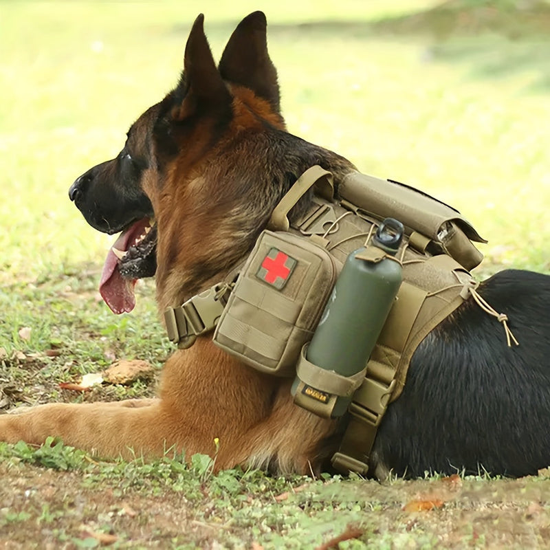Tactical Harness for Dog with Pockets – Durable Nylon Harness for Training and Adventures