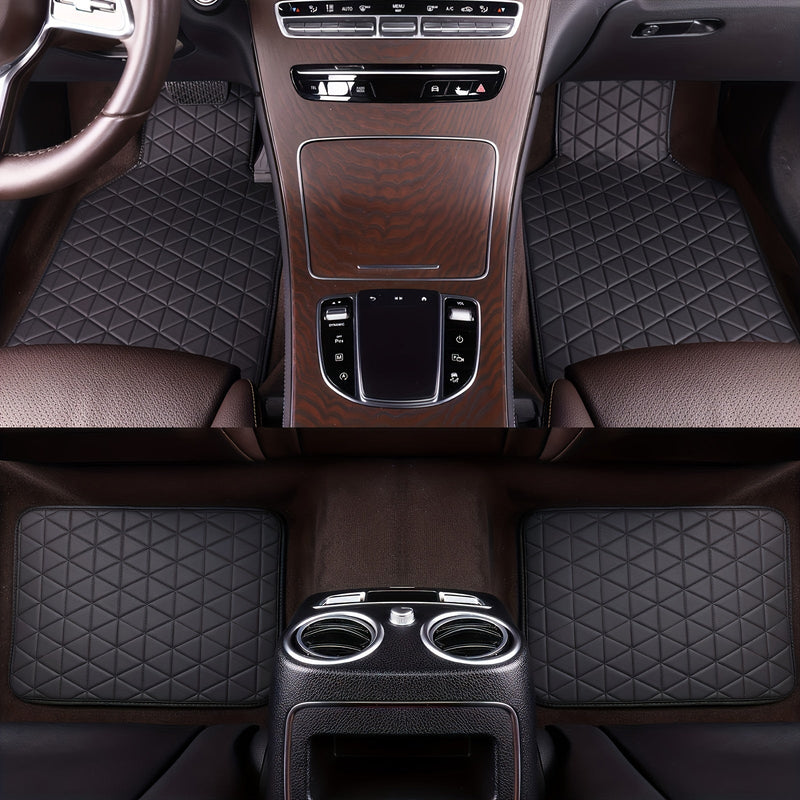 Zestaw 4 Wodoodpornych Dywaników z PU Skóry do Samochodu – Stylowe i Trwałe