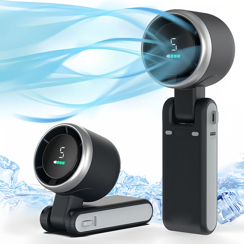 Ventilator Turbo Manual Compact – 3-în-1 Încărcabil USB cu 5 Viteze