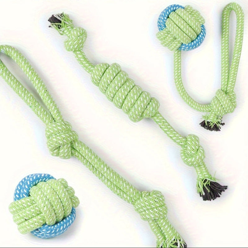 Dog Toy Set - 4 Pieces – Ideal for Chewing, Biting, and Playtime