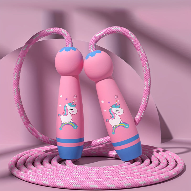 Sznur do Skakania z Jednorożcem - Uroczy Skakanka dla Dzieci z Drewnianymi Uchwytami