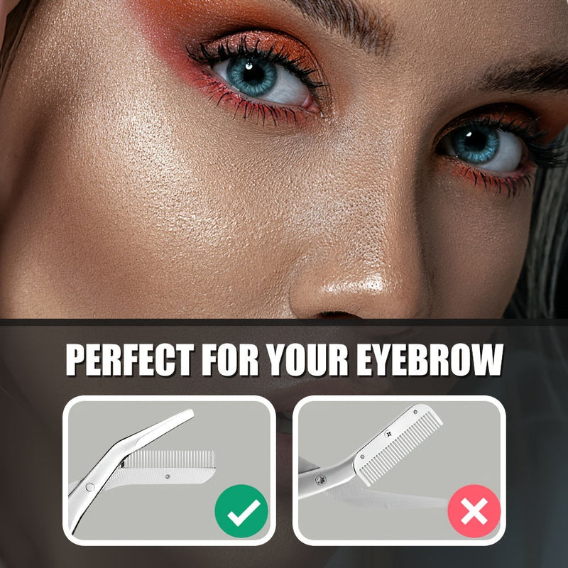 Precyzyjne nożyczki do brwi z grzebieniem – Higieniczne i skuteczne