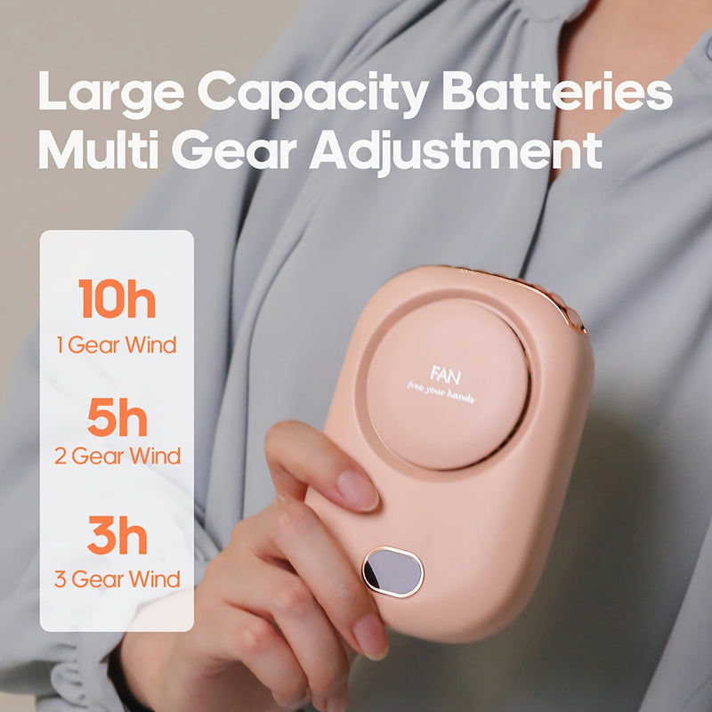 Ventilator Mini USB Reîncărcabil pentru Gât – Ușor cu Viteze Reglabile