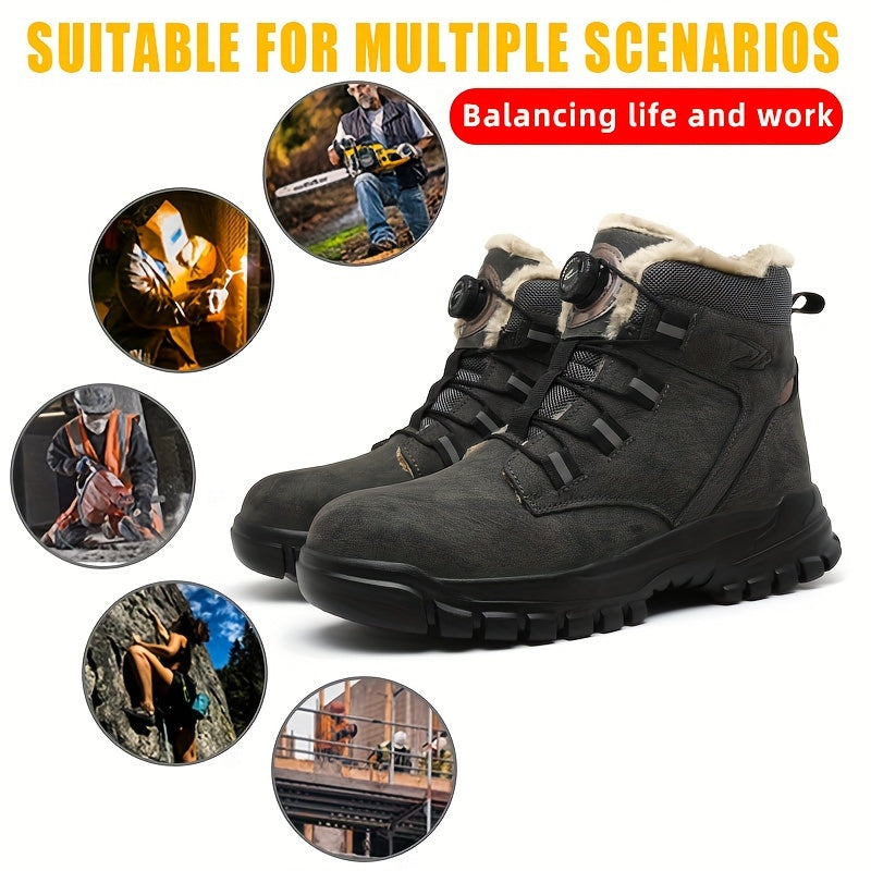 Buty robocze dla mężczyzn z stalowymi noskami i ociepleniem – Wytrzymałe i odporne na przebicie