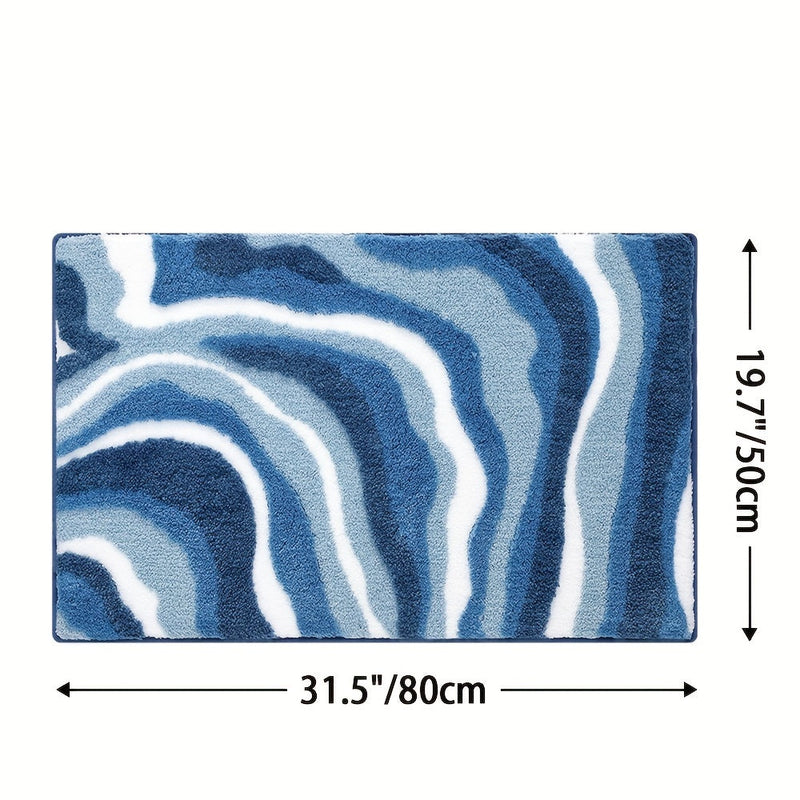 Geometryczny Dywanik Łazienkowy – Absorbujący i Miękki z Antypoślizgowym Spodem