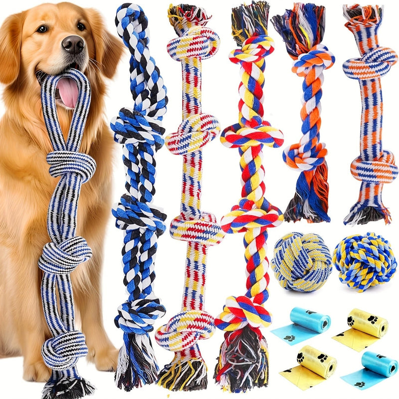 Dog Toy Set - 4 Pieces – Ideal for Chewing, Biting, and Playtime