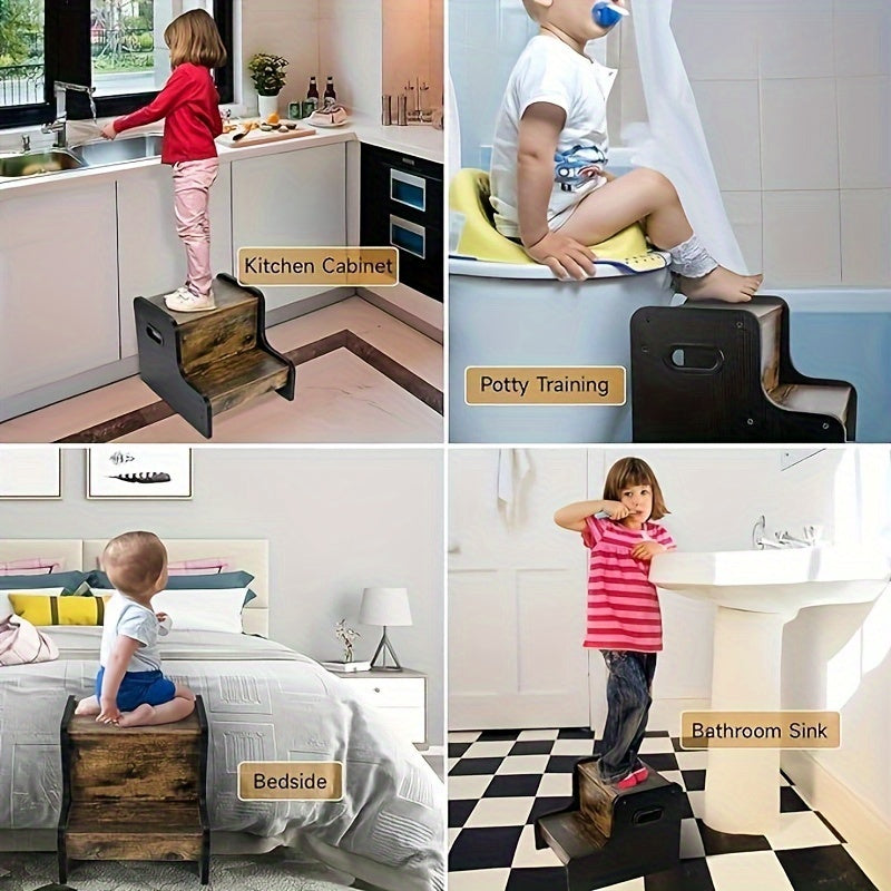 Rustykalny Drewniany Stołek Stosunkowy - Dla Wygody i Bezpieczeństwa