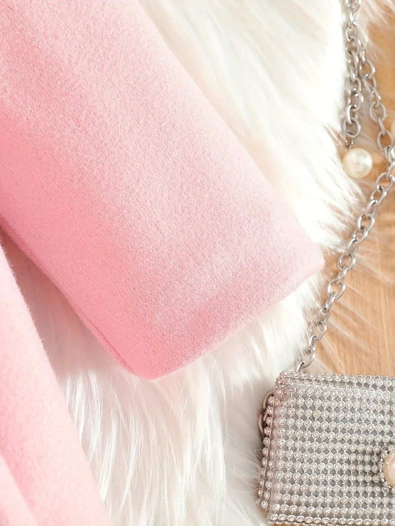 Zimowa kurtka dla dzieci Lotte - Elegancka z Kokardą i Pluszowym Kołnierzem na Zimne Dni