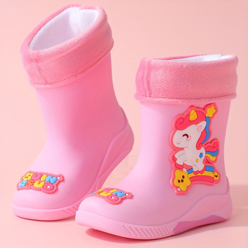 Dziecięce kalosze z rysunkiem kosmonauty – Ciepłe i wodoodporne na zimę