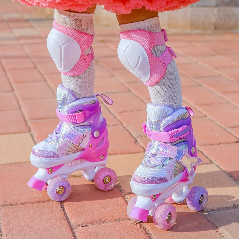 Regulowane Rolki dla Dzieci – Migoczący Wzór Gwiazdy z Świecącymi Kółkami