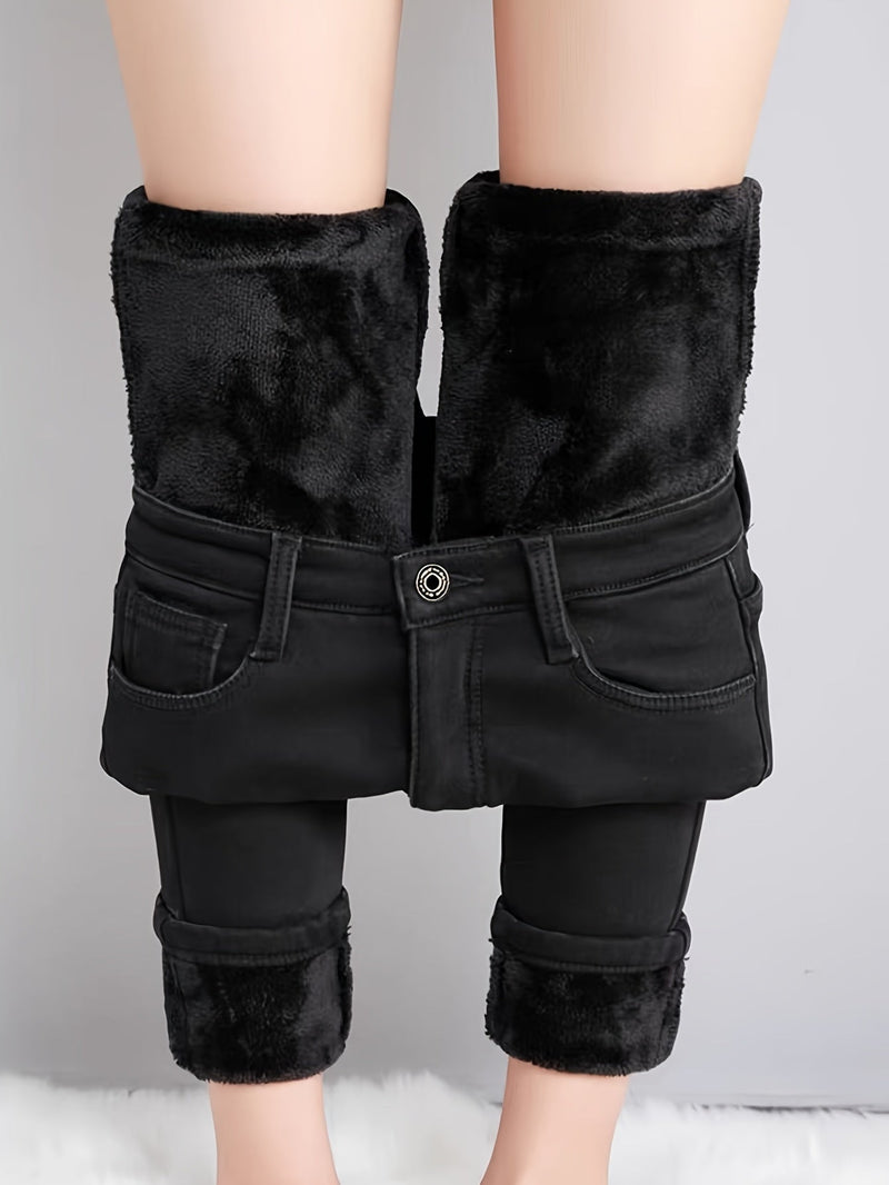 Lotte Ciepłe Skinny Jeans - Wygodne i Stylowe na Zimne Dni