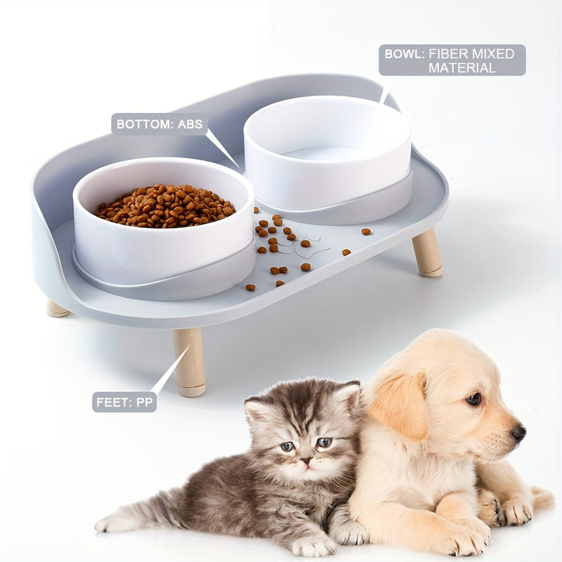 Elevated Double Bowl for Pets – Comfortable and Healthy Feeding for Cats and Dogs