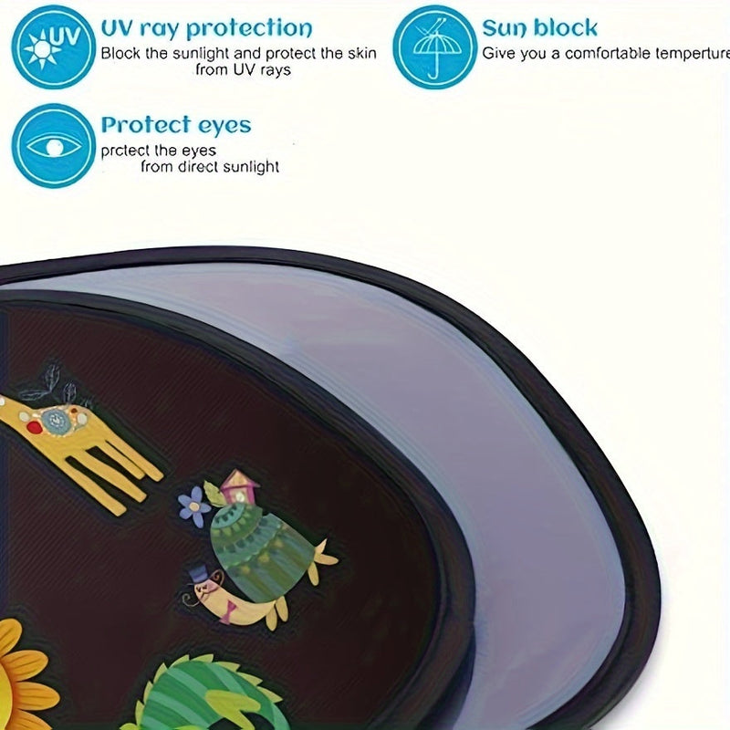 Slunečná dobrodružství zvířat – Sluneční clony do auta, chránící a zábavné