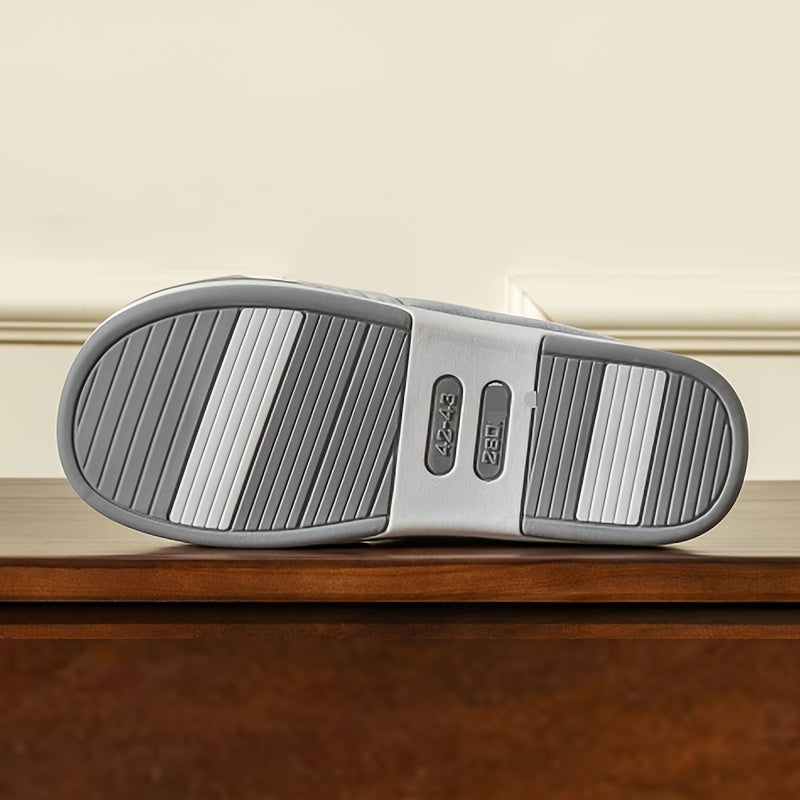 Ciepłe Pantofle Męskie z Wzorem Warkocza – Komfort i Przyczepność w Domu na Jesień i Zimę