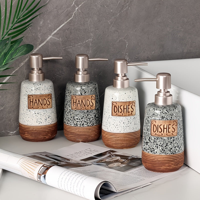 Vintage ceramiczny dozownik do mydła – 420ml do kuchni lub łazienki