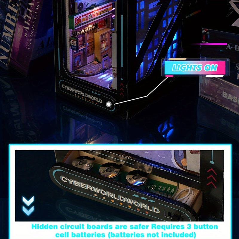 Zestaw DIY Chatki Cyberpunk – Model 3D do Dekoracji Wnętrz z Oświetleniem