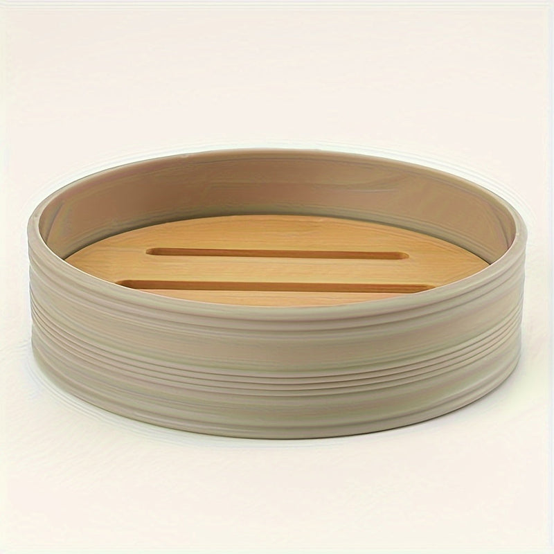 Nowoczesny Zestaw Łazienkowy z Akcentami Bambusa – Zorganizowany i Elegancki w Jednym