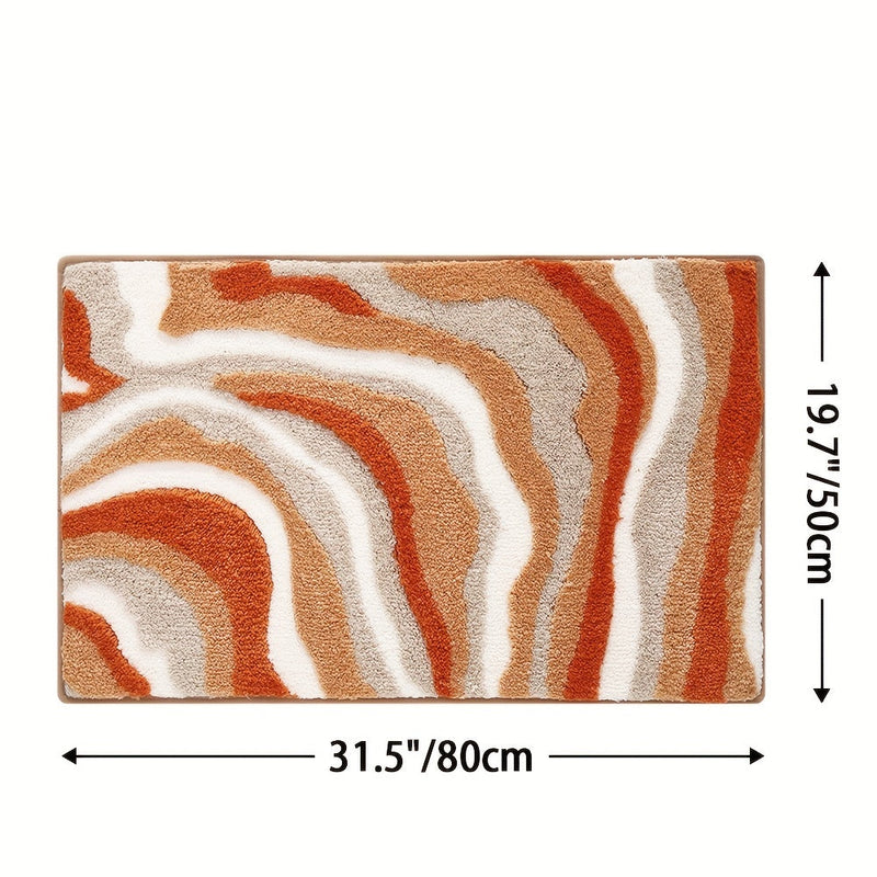 Geometryczny Dywanik Łazienkowy – Absorbujący i Miękki z Antypoślizgowym Spodem