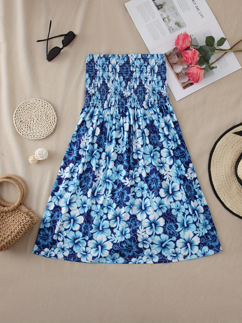 Boho Kwiatowa Sukienka Tube – Wesoła i Wygodna na Letnie Wypady