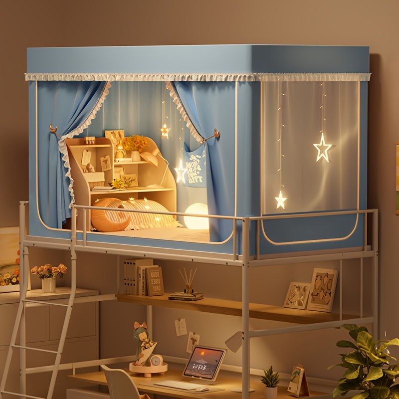 StarryBunk Regulowane Łóżko Piętrowe - Przytulne i Chronione z Moskitierą